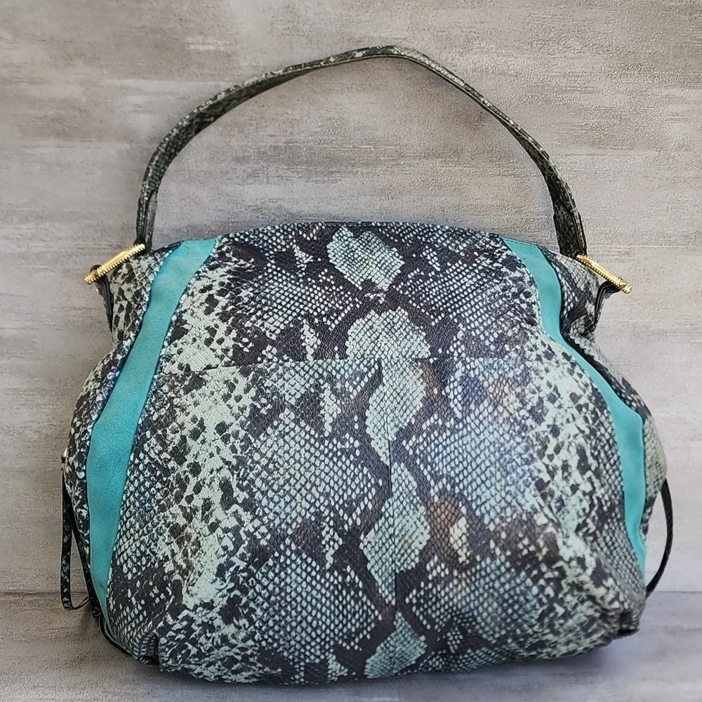 Aimee Kestenberg Tuscany Hobo Purse Shoulder Bag Suede Animal Print Leather
